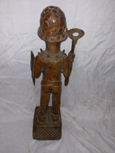 Load image into Gallery viewer, Bronze Benin warrior statue
